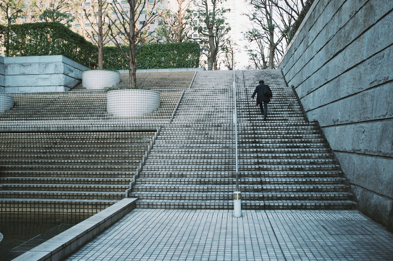 People in a vibrant urban space