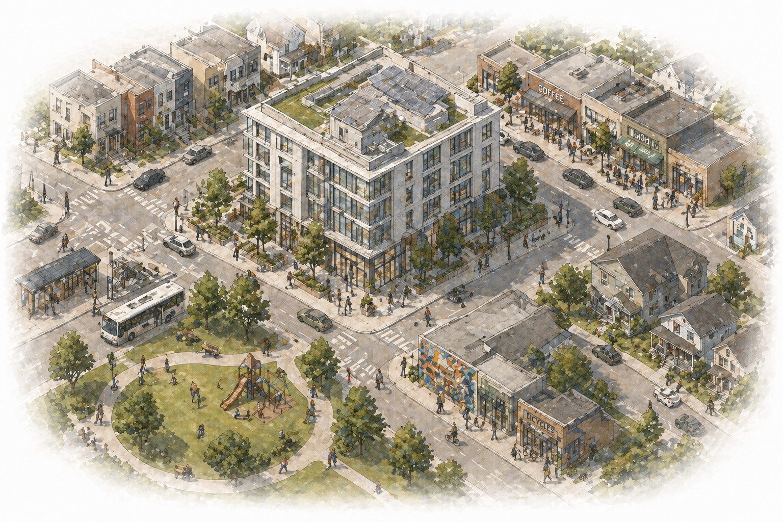 Illustration of building neighbors