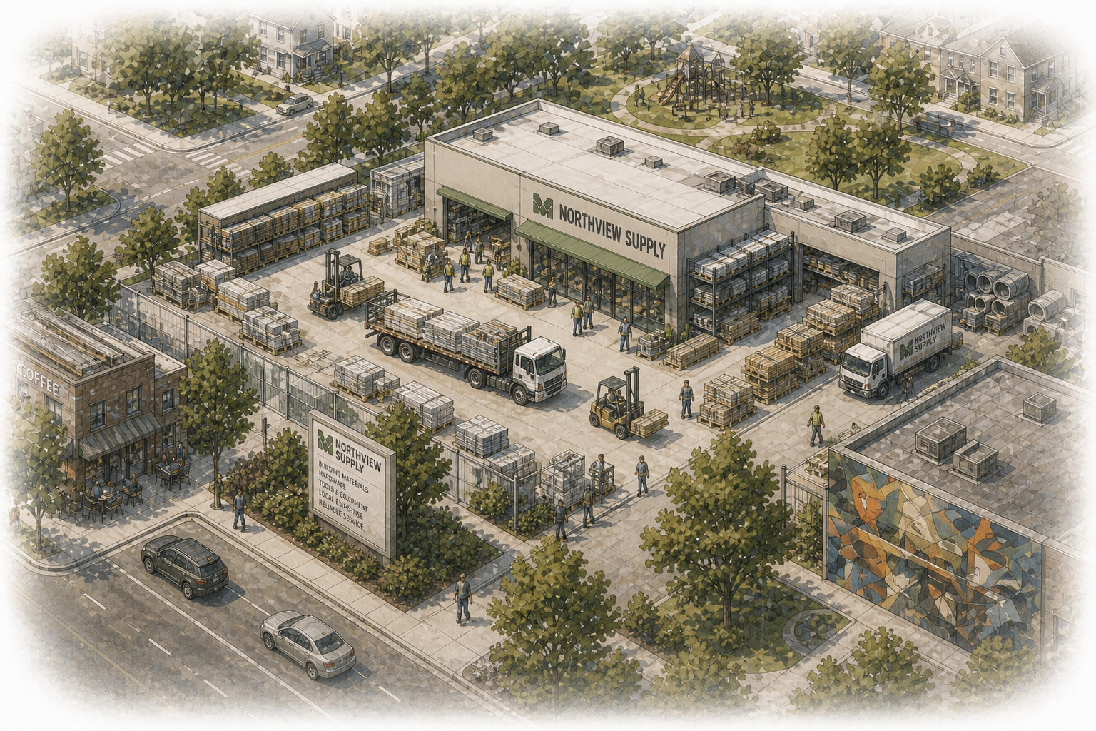 Suppliers — the people who source and ship what goes into a building